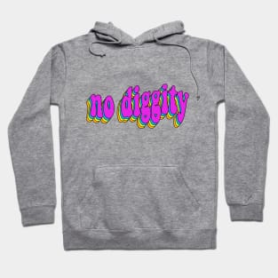 No Diggity 90s Hip Hop Rainbow Graphic Design Logo Hoodie